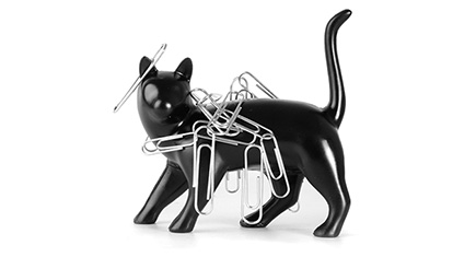 black cat paper clip magnet hauspanther
