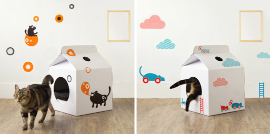 Milk Carton Cat House