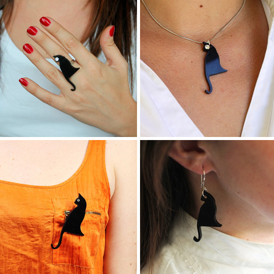 Modern Cat Jewelry from Buggadesign