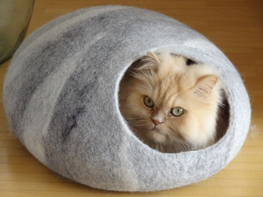 Handmade Felted Cat Beds