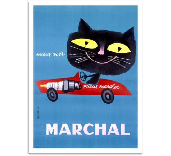 Marchal Giclee Print Cat Driving Car