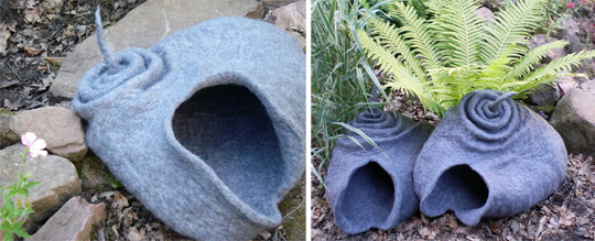 Katzenhohle Felted Cat Caves