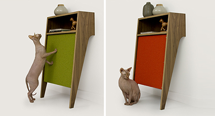 Modernist Cat Circa50 Console Cat Scratcher and Shelf