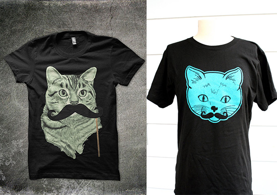 Mustache Cat Tshirts