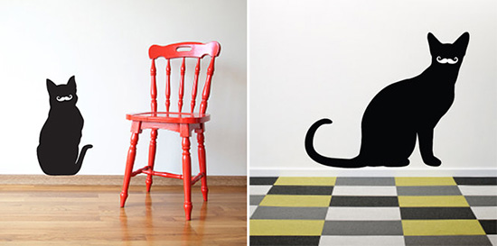 Moustache Cats Wall Decals