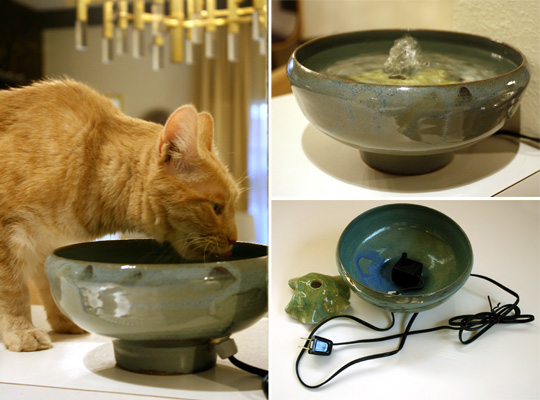 Handmade Ceramic Cat Drinking Fountains