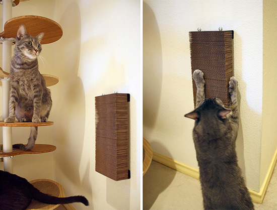 Modern Minimal Wall-hanging Cardboard Cat Scratcher from Hauspanther