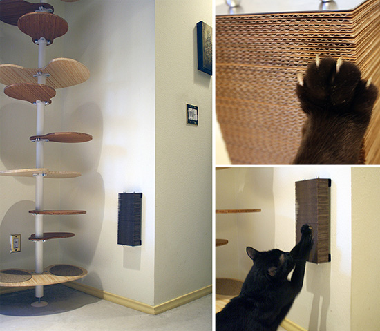 Modern Minimal Wall-hanging Cardboard Cat Scratcher from Hauspanther