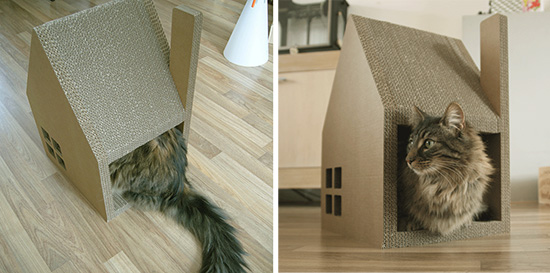 Krabhuis Cardboard Cat Playhouse