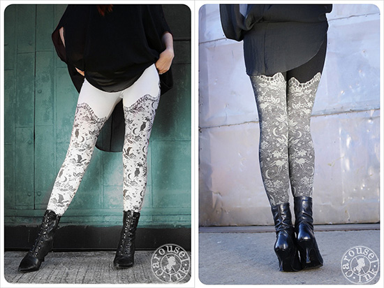 Night Lace Cat Leggings by Carousel Ink, Express Your Inner Fairy Tale ...