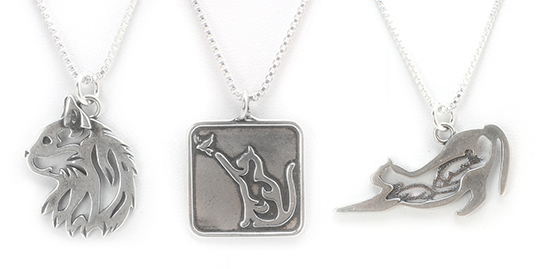 SilverCatPendants2