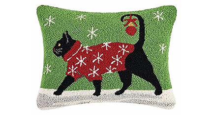 is You Xmas Quote for Sofa Couch Home Decor Cotton Linen 18”x18” Fukeen Merry Christmas Cat Throw Pillow Covers Lovely Animals Black Cat with Red Santa's Hat Pillow Cases All I Want for Christmas