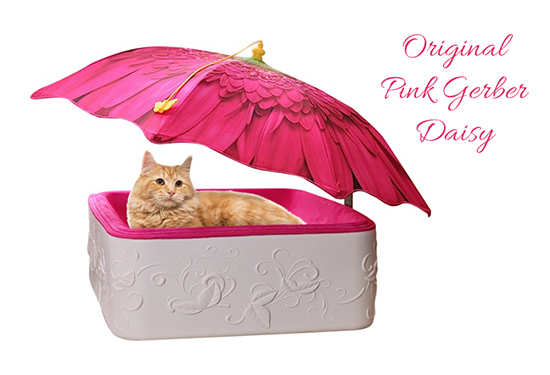 OriginalPinkGerberDaisyParasolPetsBed