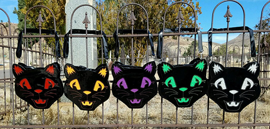 black cat backpack purse