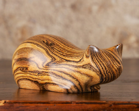 wood cat sculptures