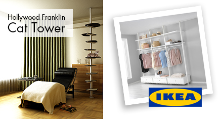 New Hollywood Franklin Cat Tower Uses Ikea Elvarli System to