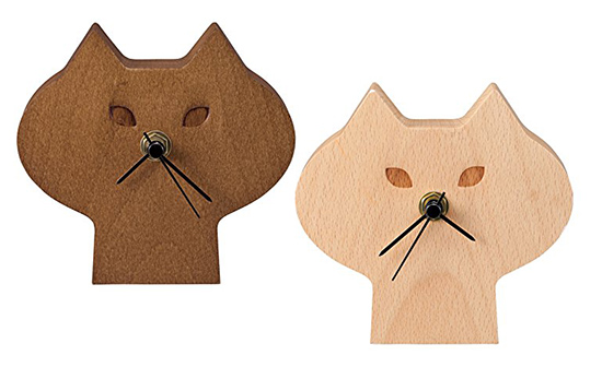 Wooden Cat Face Clock