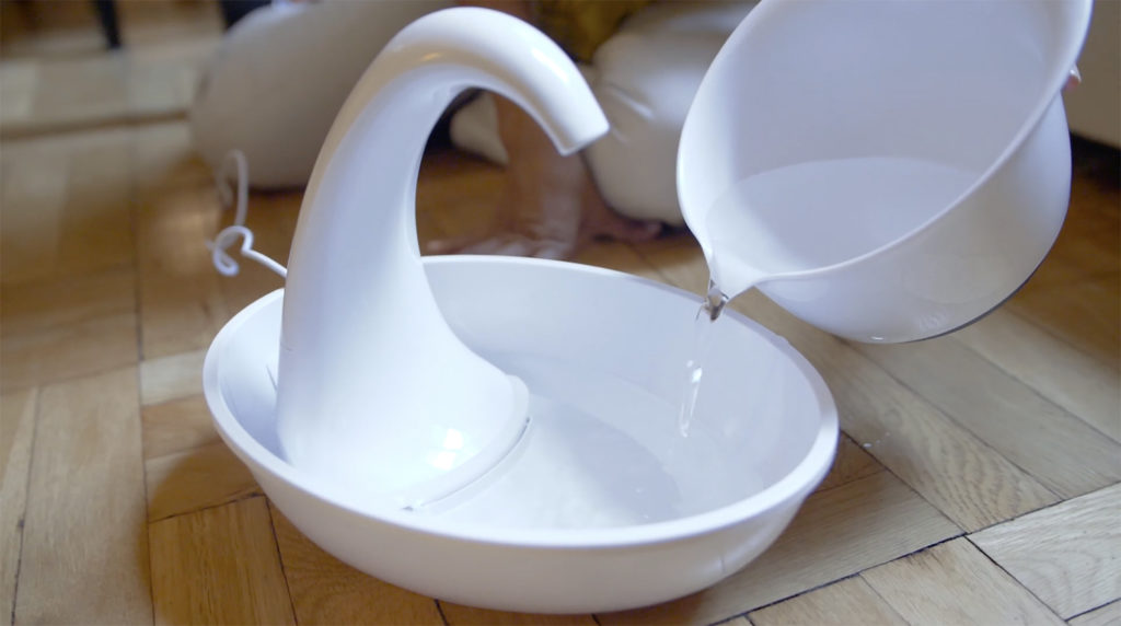 Swan Cat Drinking Fountain For Cats Who Drink from Sinks! • hauspanther