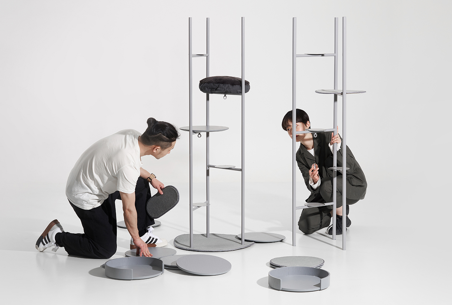 Modern Cat Tower for Milliong by Korean Designer Jiyoun Kim