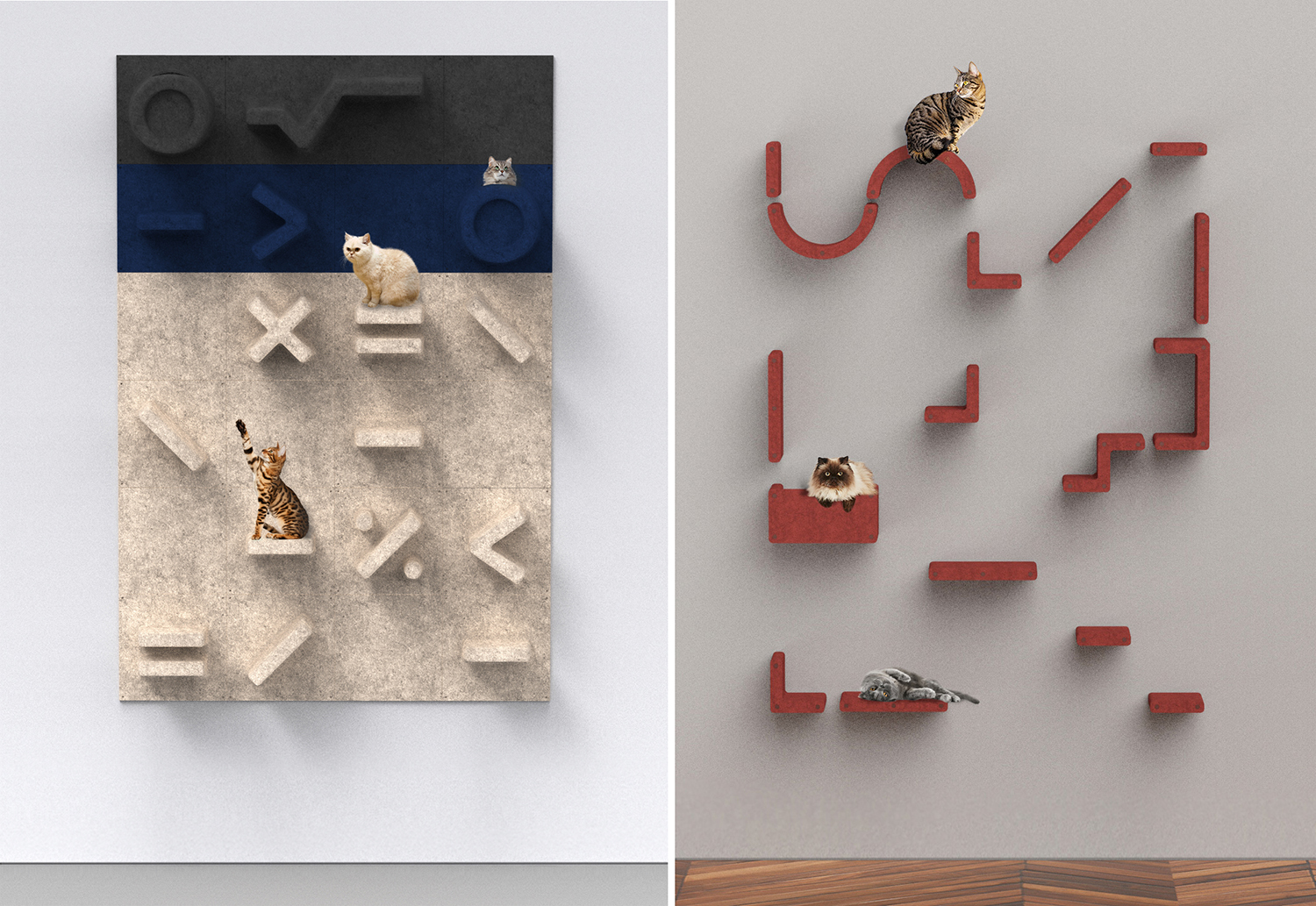 BAUBAU modern felt cat climbing wall, designer cat furniture