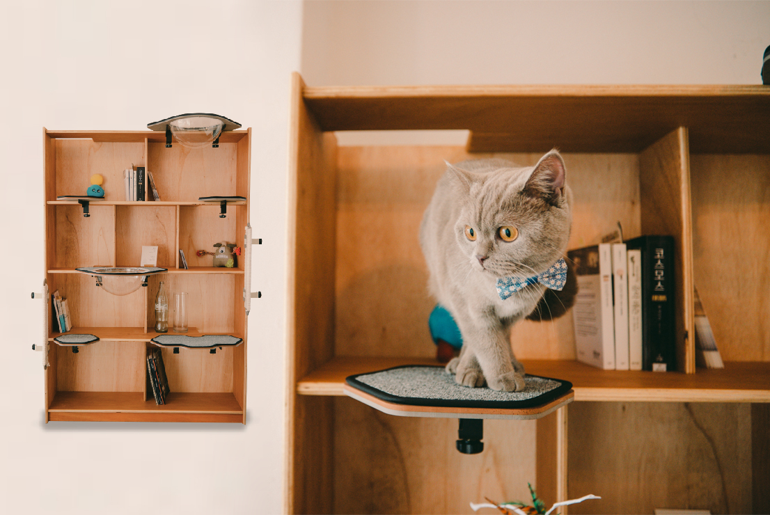 Turn Any Bookshelf Into A Stylish Cat Tower With Catkick