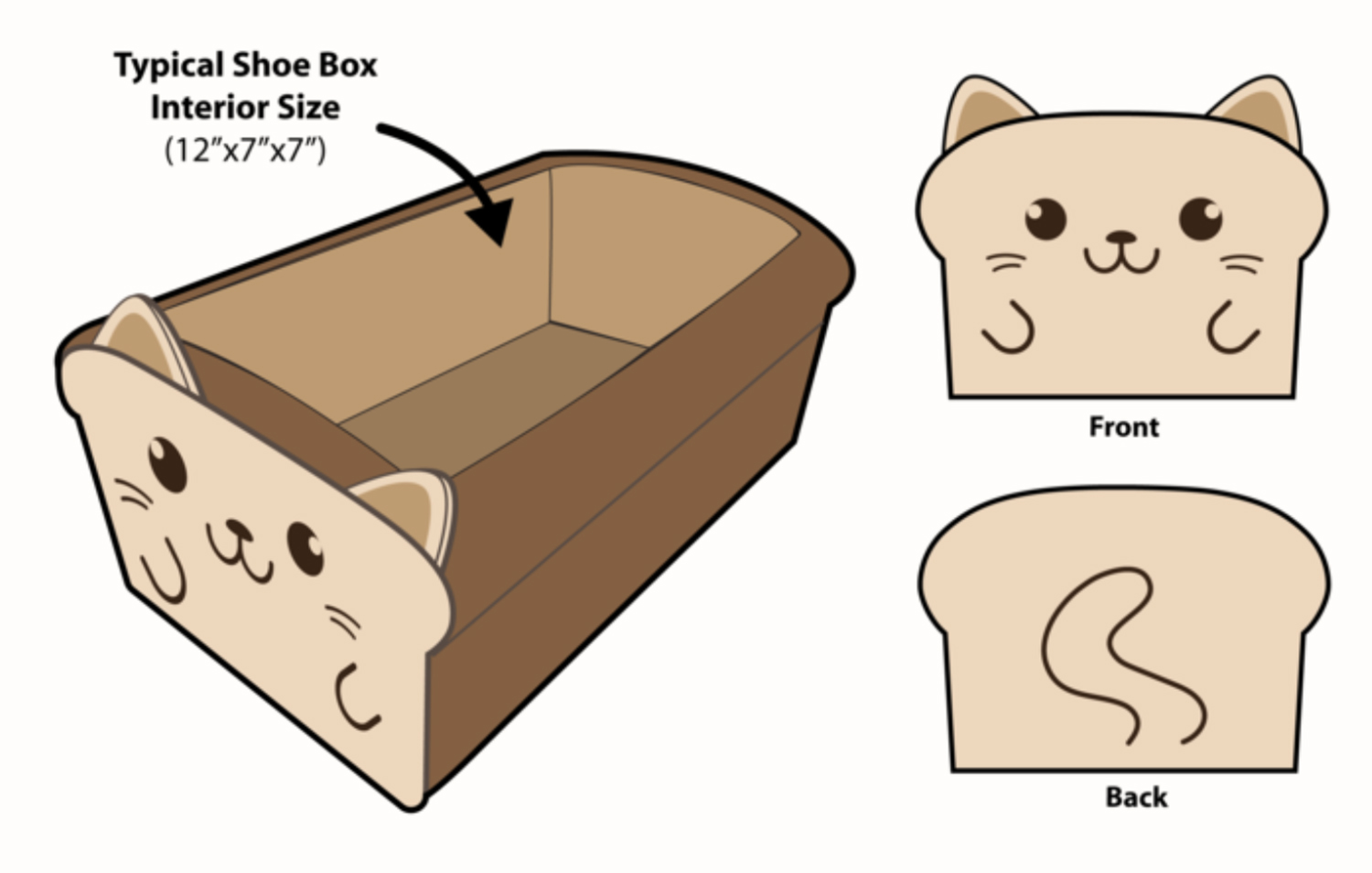 Breadbox-Sized Cozy Cat Bed, ToastyCat