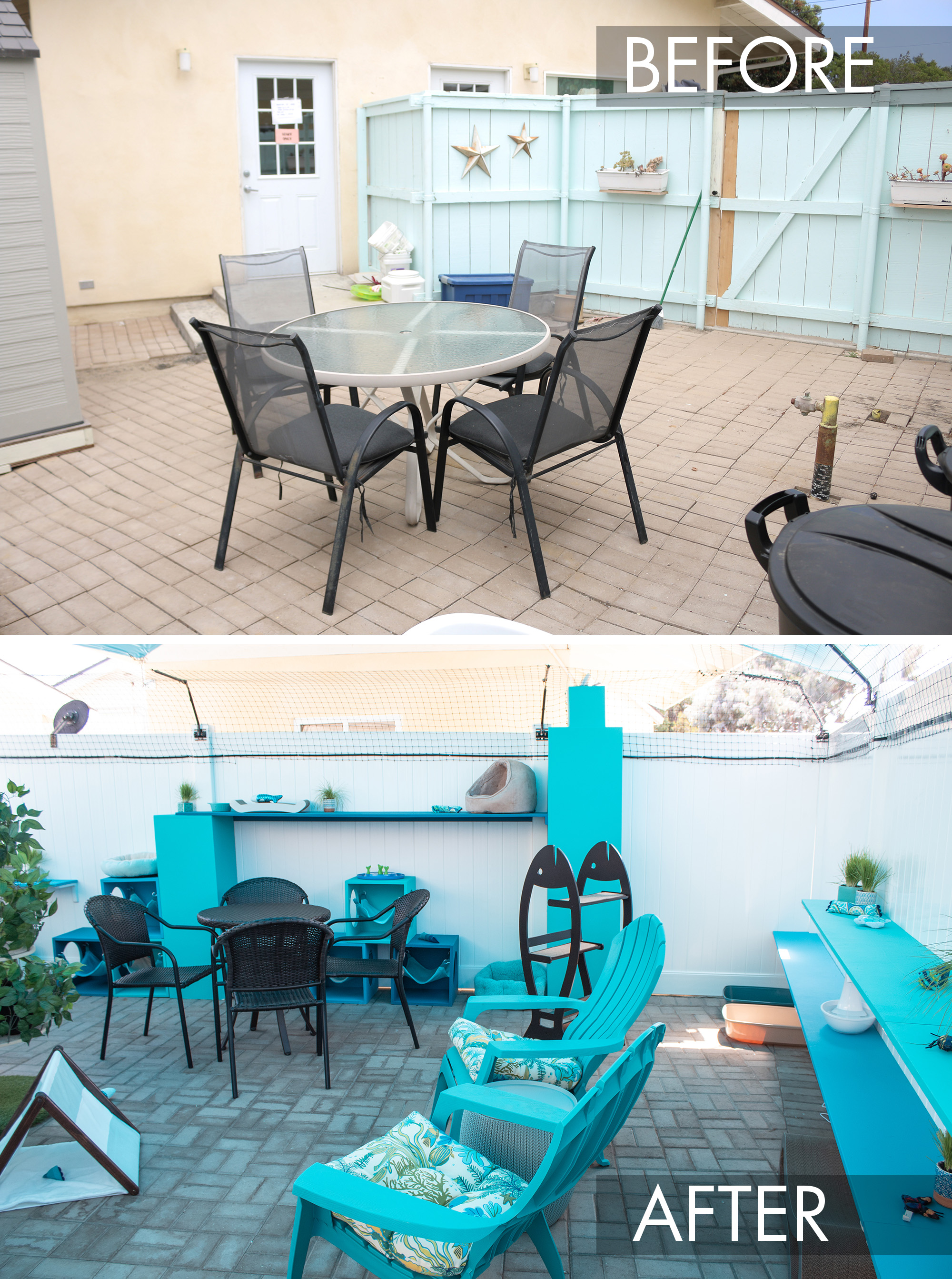 Before and After at the Rancho Coastal Catio Cafe