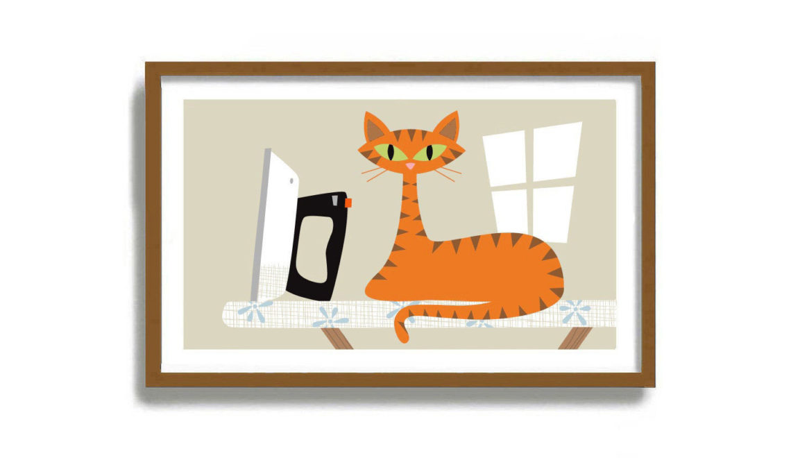 Retro Cat Art Prints for Your Laundry Room from DexMex