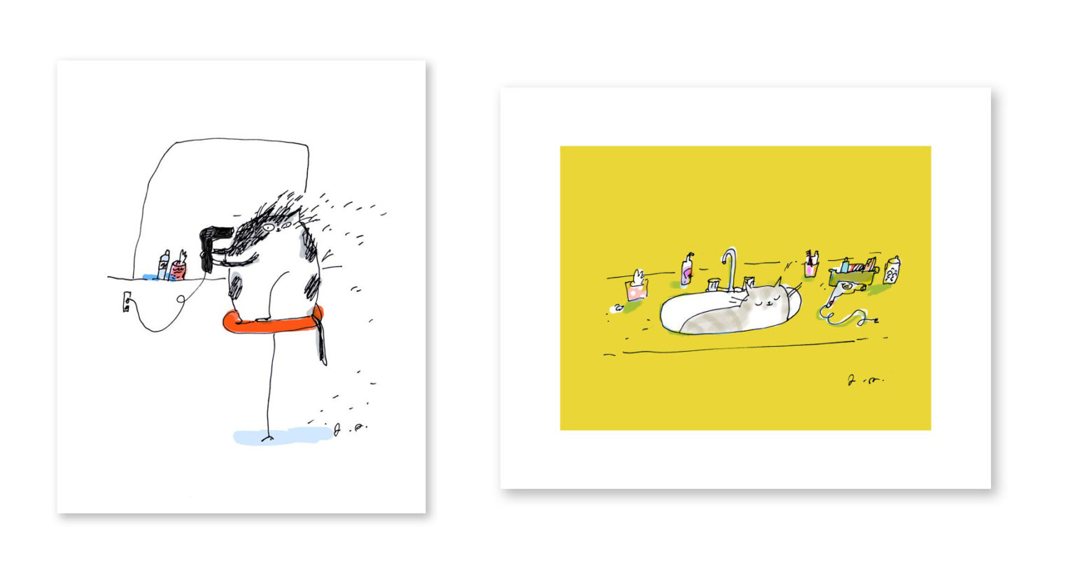 Cat Art for Your Bathroom Entertainment While You Wash Your Hands