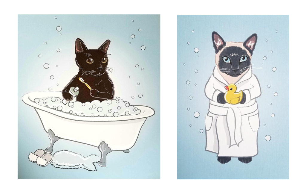 Cat Art for Your Bathroom: Entertainment While You Wash Your Hands ...