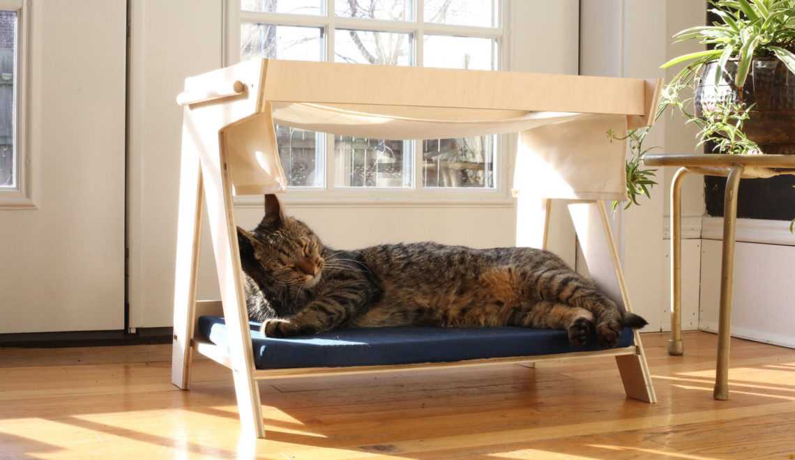 Mid-century Modern Inspired Cat Bunk Bed from Catlyco