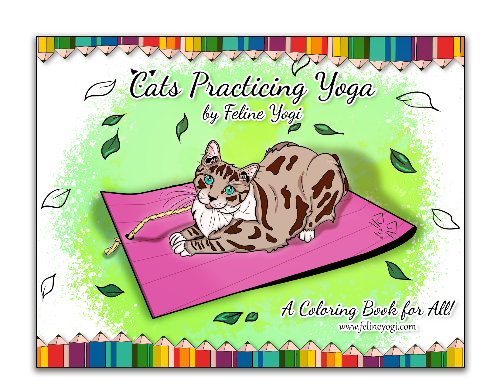 De-stress With Feline Yogi Coloring Book