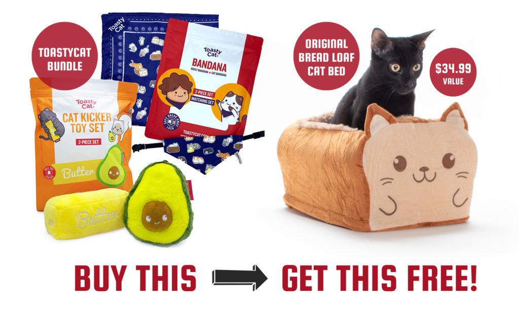 Get a FREE Bread Loaf Cat Bed with Purchase of a ToastyCat Bundle
