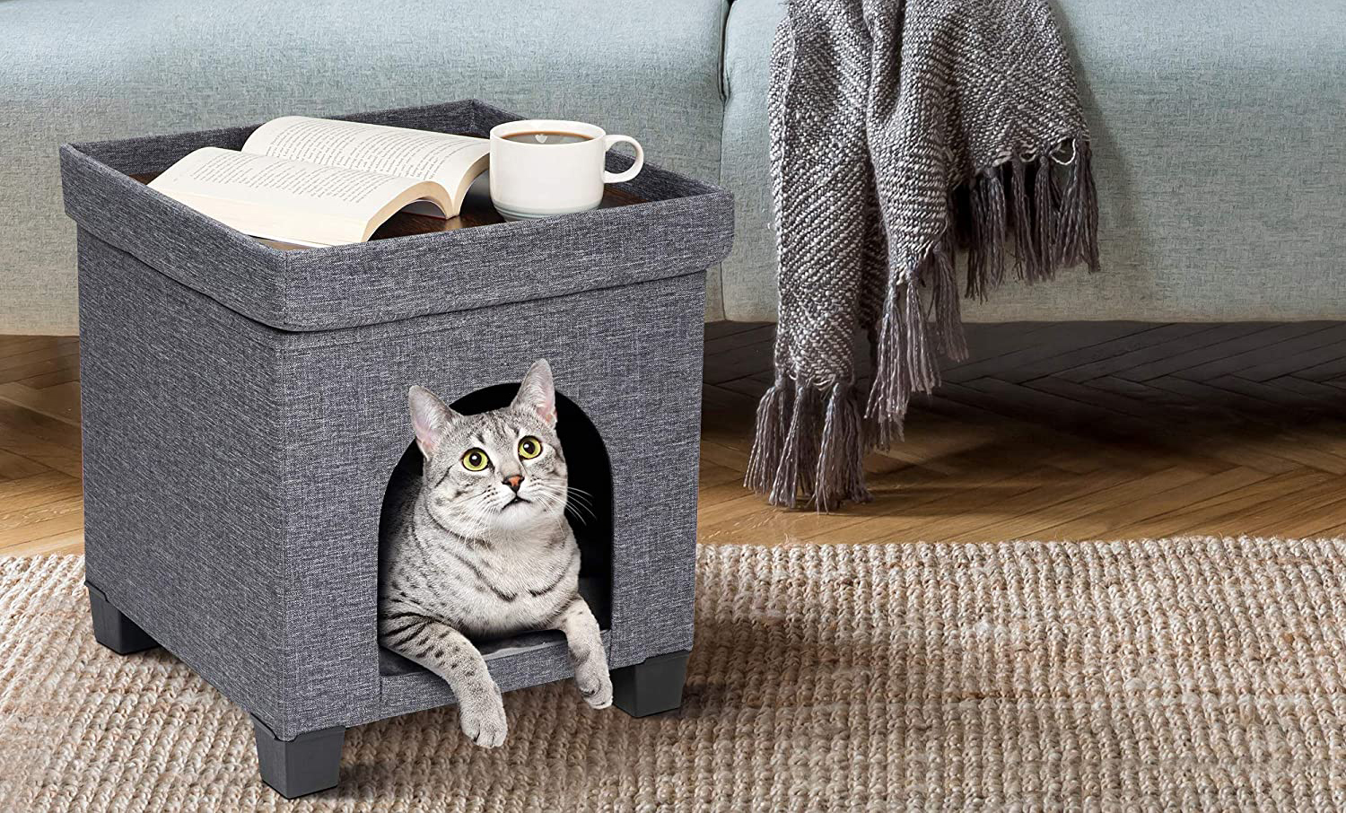 Pawristocrat Stylish Cat House Ottoman Combines Multiple Functions
