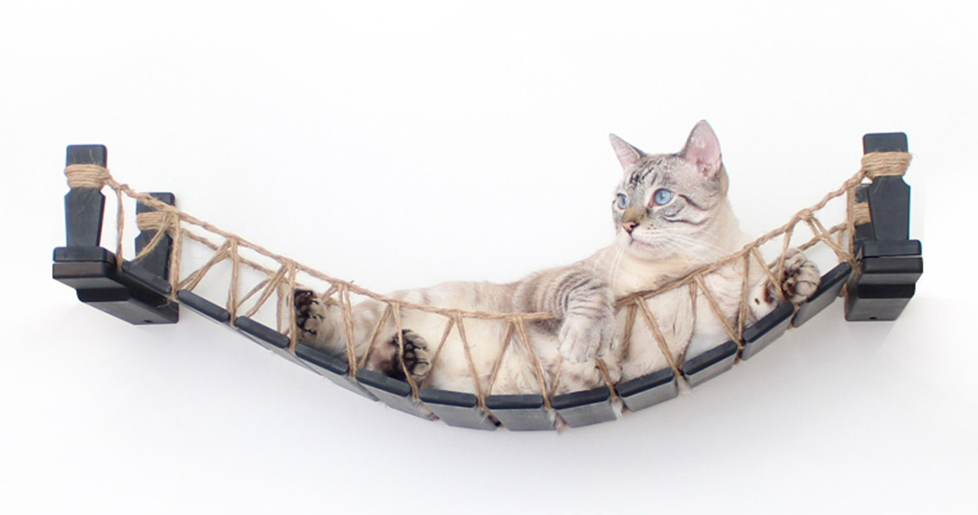 Wall-mounted cat bridge