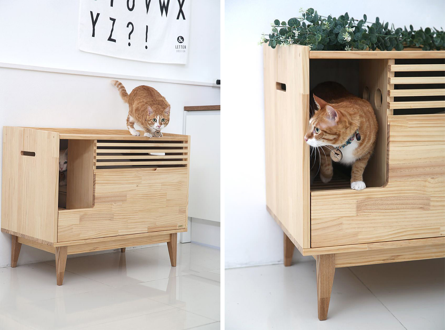 Mid century cat litter box cheap