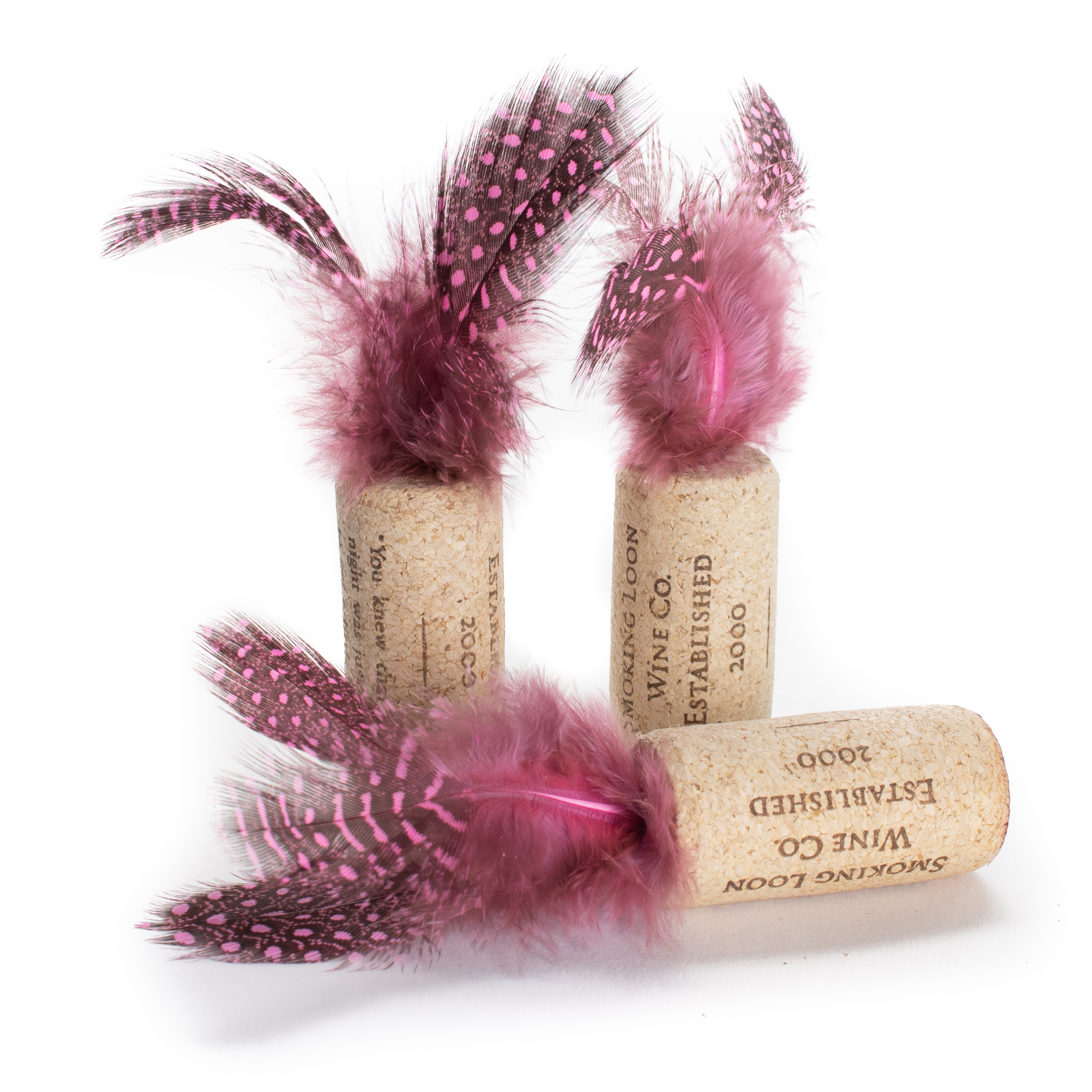 Hauspanther Spotted Feather Wine Cork Cat Toys