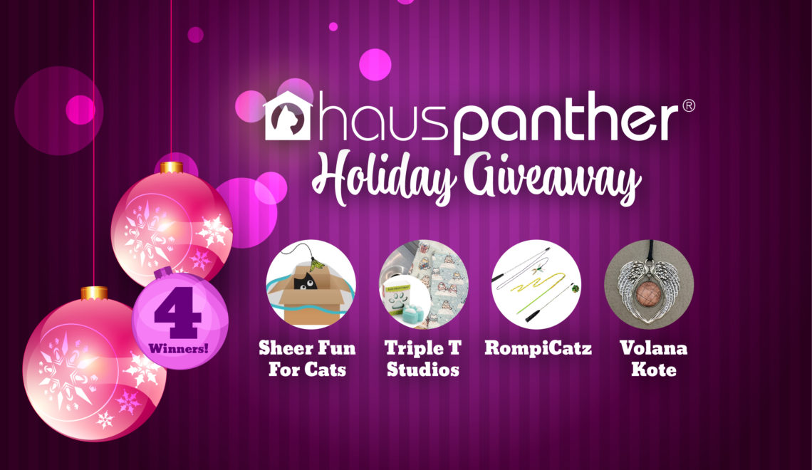 ENDED Holiday Giveaway! Enter to Win Prizes From Sheer Fun For Cats, RompiCatz, Triple T Studios & Volana Kote!