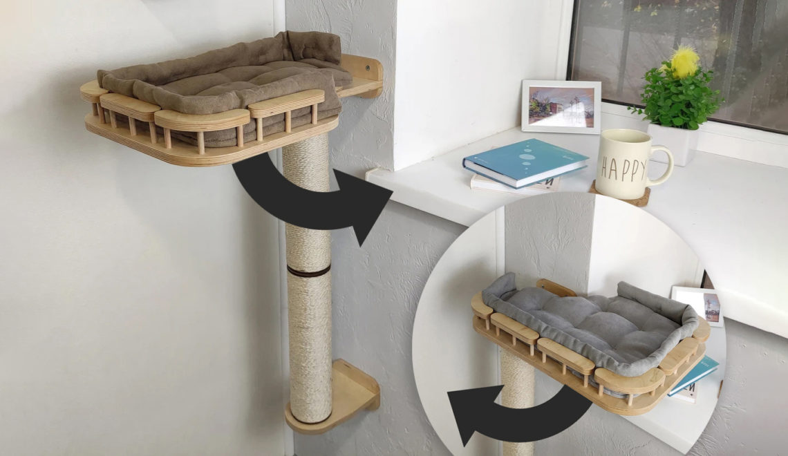 Brilliant Rotating Cat Window Perch & Sisal Scratcher