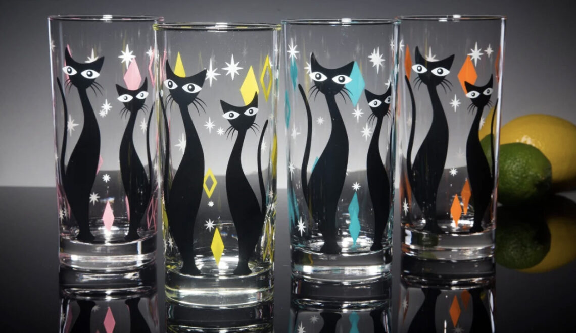 Cat-themed Home Decor with Mid-century Modern Flair