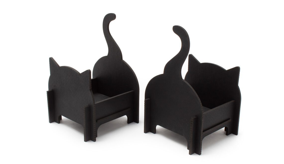 Mini Black Cat Desk Organizer