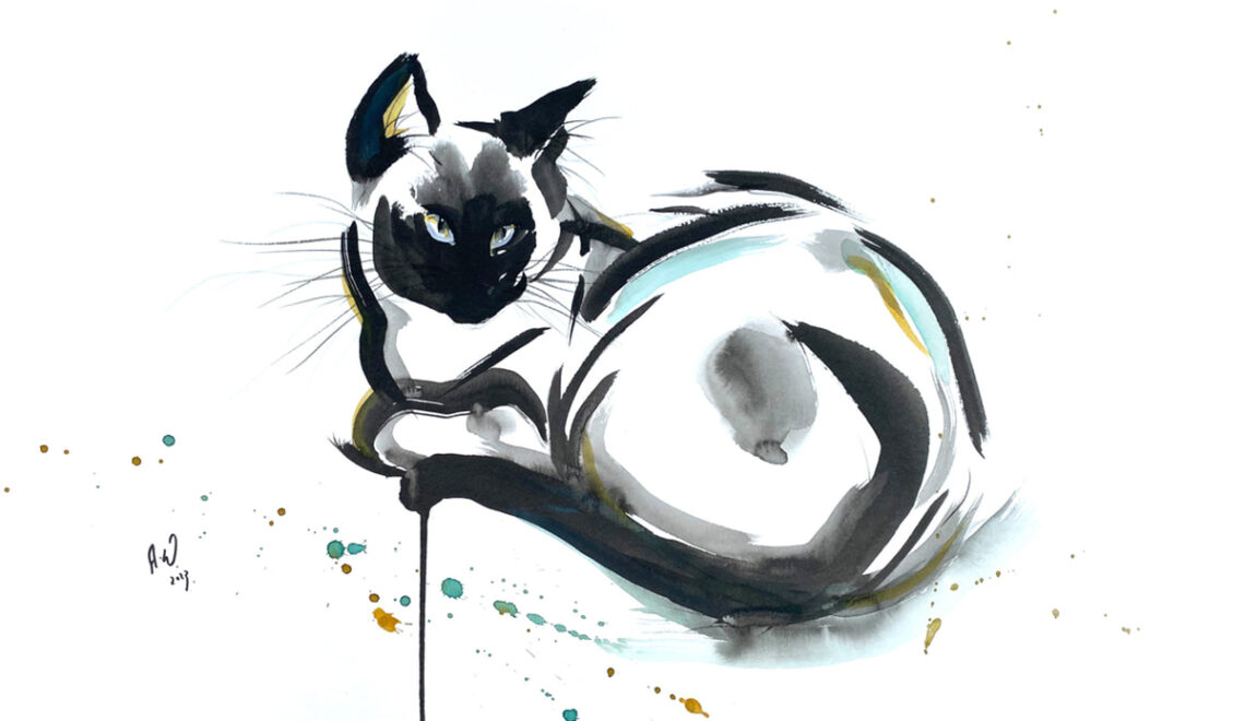 Breathtaking Minimalist Cat Art By Anita Yan Wong