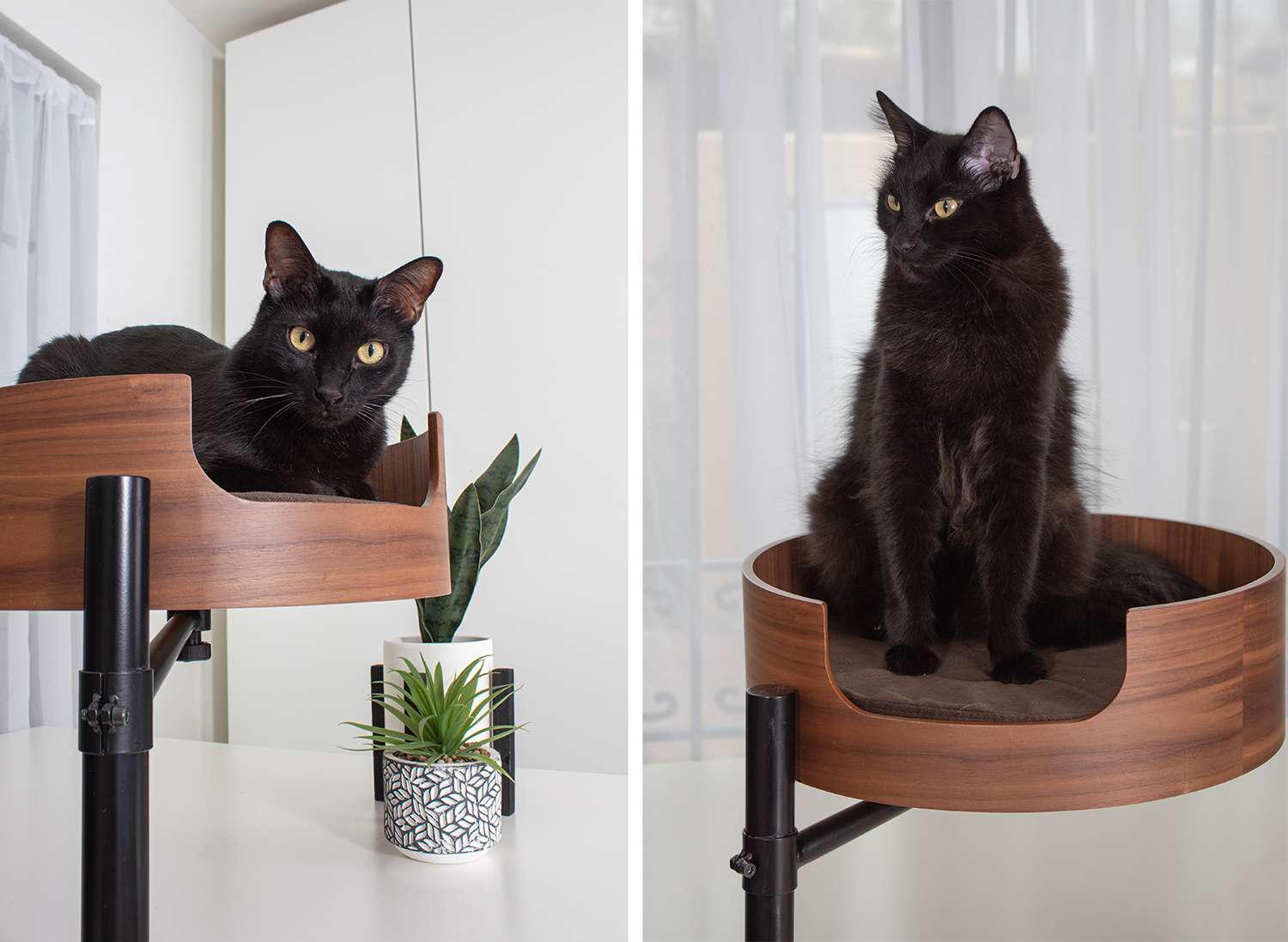 thumbnail image 2 of Cat Bed Desk With Pet Mat, Cat Hammock For Desk, Cat Bed Desk With Pet Mat Cat Hammock For Desk Cat Bed Desk With Wooden Bowl 360 Rotation And 2 of 10