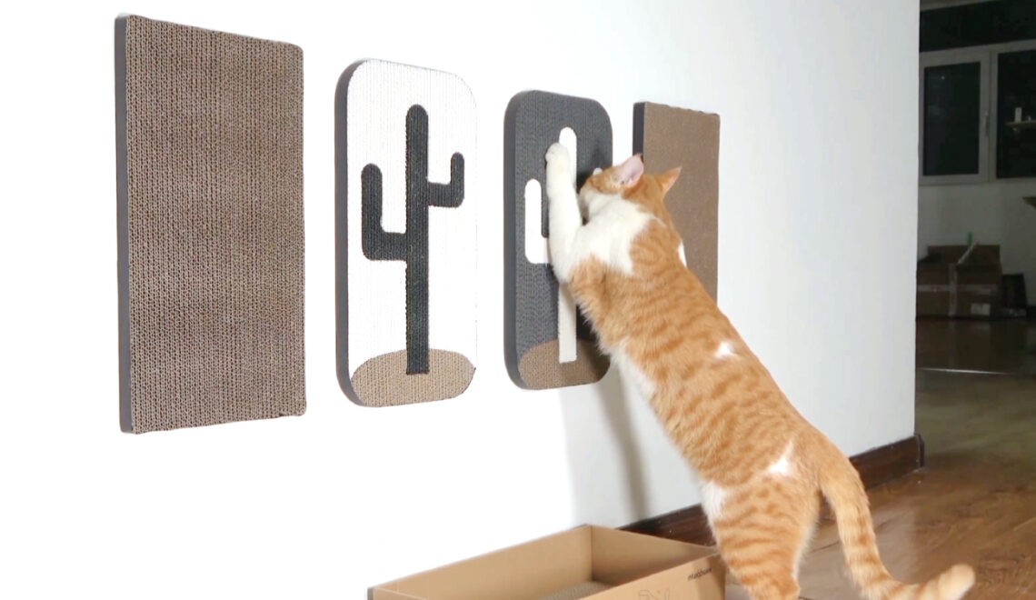 Wall-mounted Cardboard Cat Scratchers with Southwest Flair
