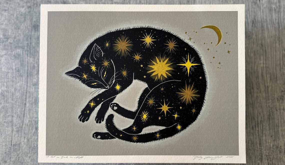 Folklore-inspired Original Cat Art by Kelly Louise Judd