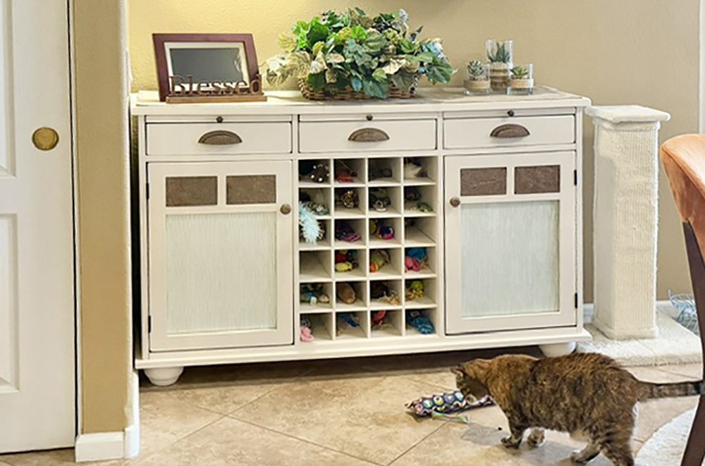 Turn a Wine Cabinet into a Cat Toy Enrichment Center