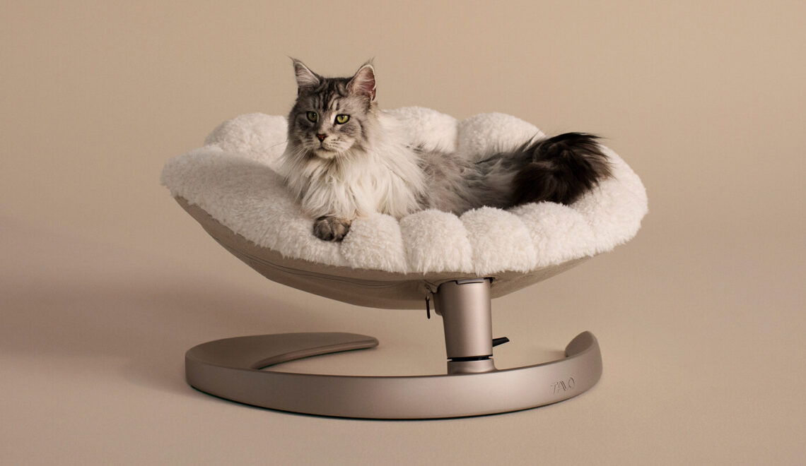 A Designer Cat Bed That Gently Rocks Your Cat to Sleep